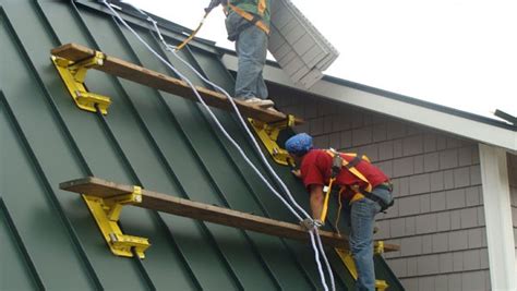 standing seam metal roof ladder scaffold bracket|metal plus metal roof bracket.